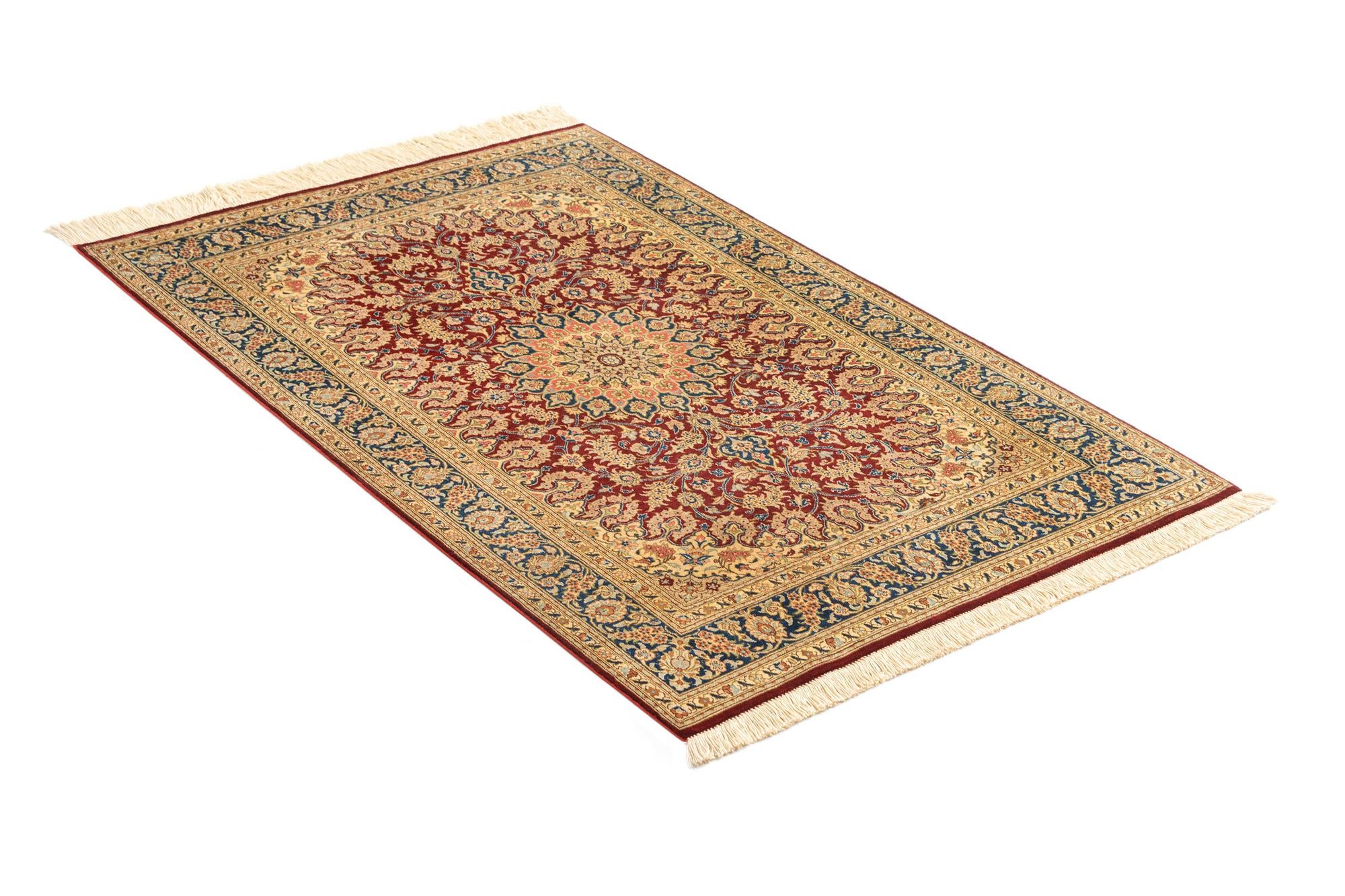2' 4 x 4' 1 Ghom Silk Rug