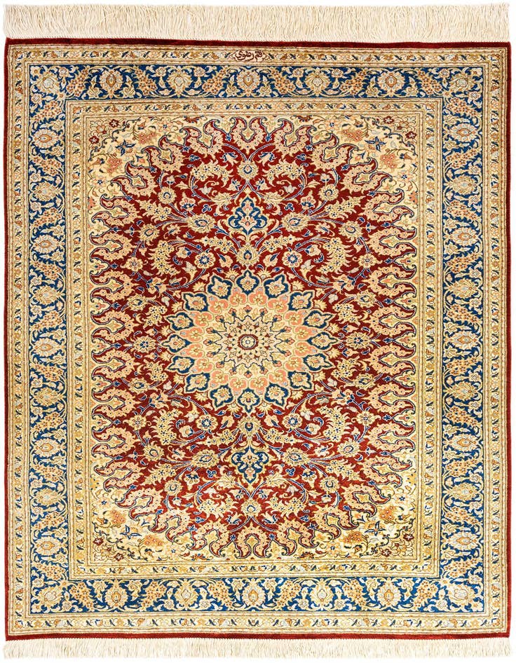 Detail image of 2' 4 x 4' 1 Ghom Silk Rug