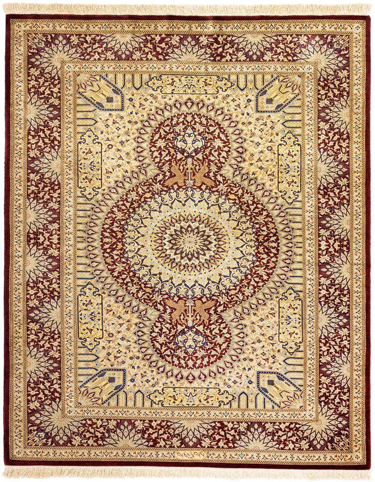 Detail image of 3' 3 x 5' Ghom Silk Rug