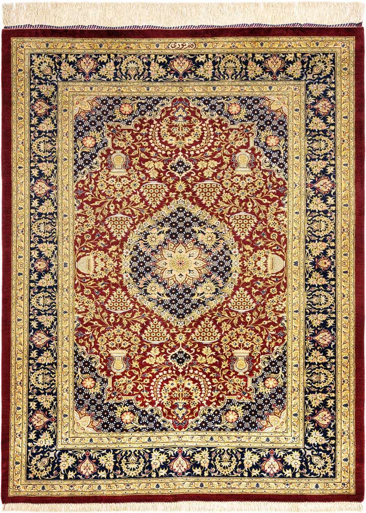 3' 2 x 4' 10 Ghom Silk Rug