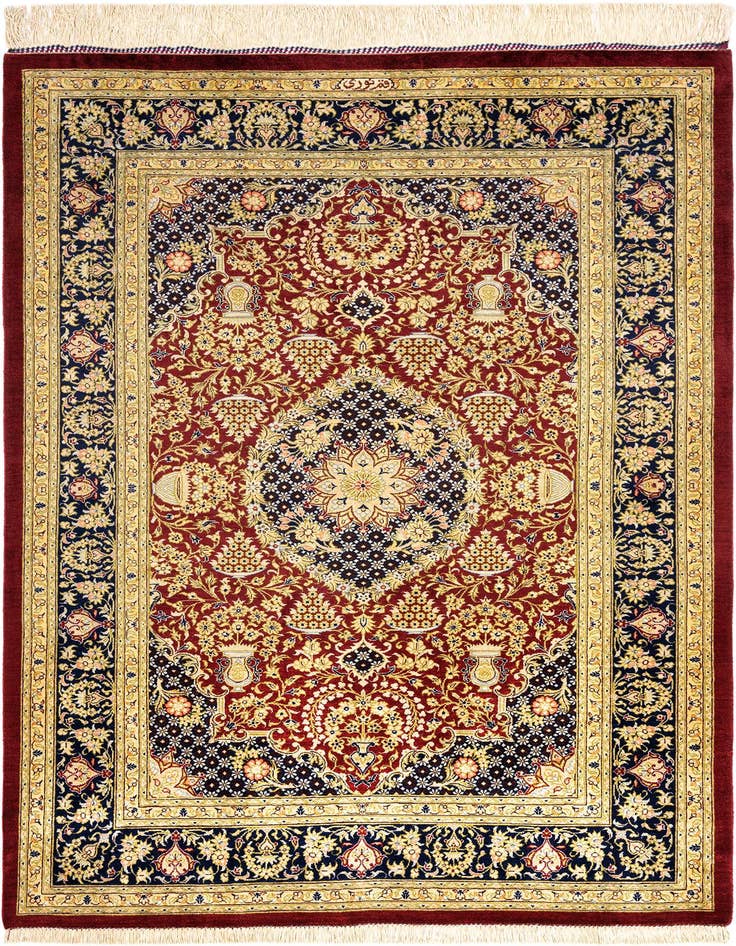 Detail image of 3' 2 x 4' 10 Ghom Silk Rug