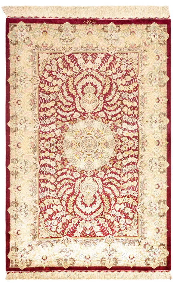 Detail image of 3' 3 x 4' 11 Ghom Silk Rug