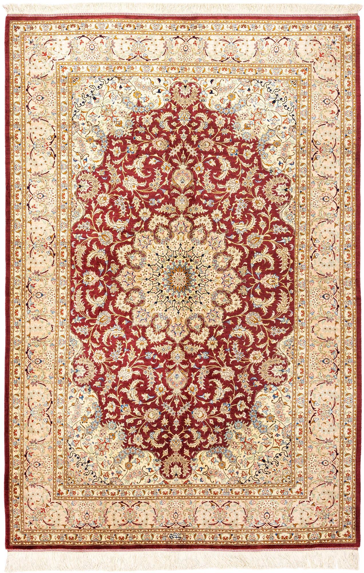 4' 4 x 6' 8 Ghom Silk Rug