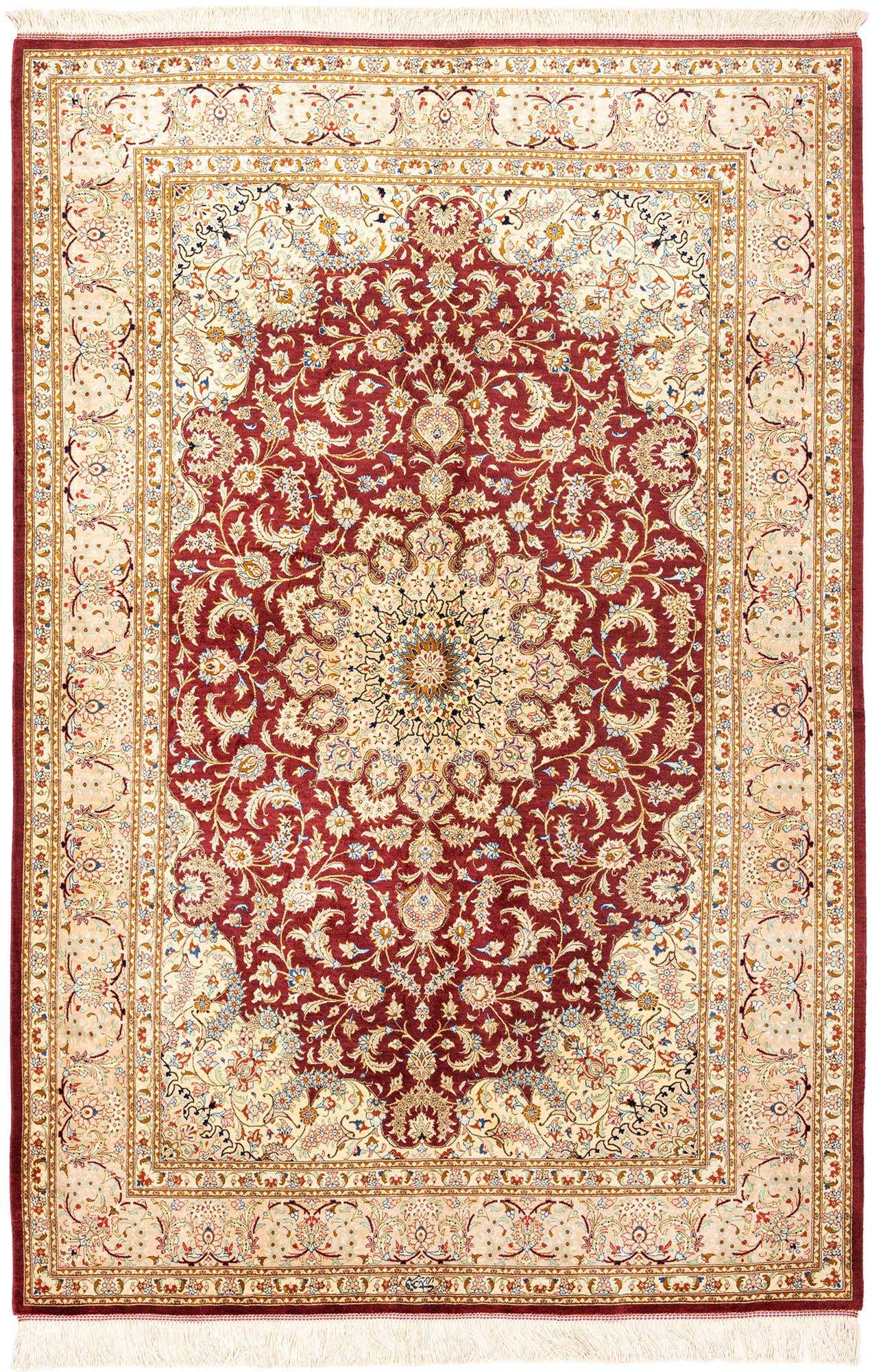 4' 4 x 6' 8 Ghom Silk Rug
