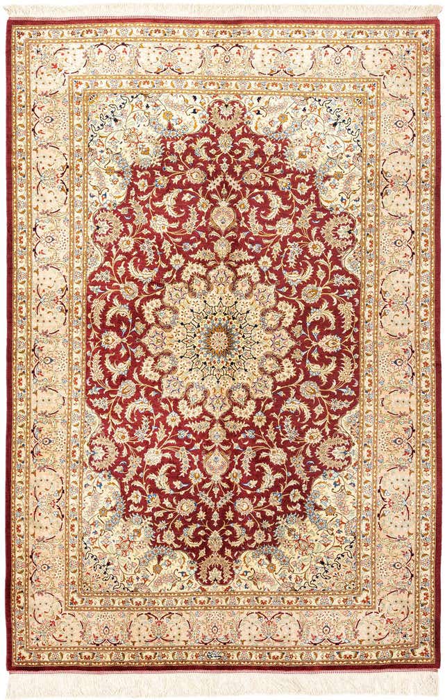 4' 4 x 6' 8 Ghom Silk Rug