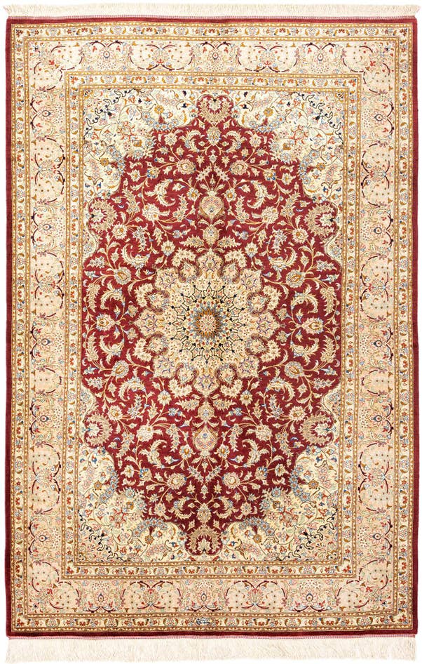 Detail image of 4' 4 x 6' 8 Ghom Silk Rug