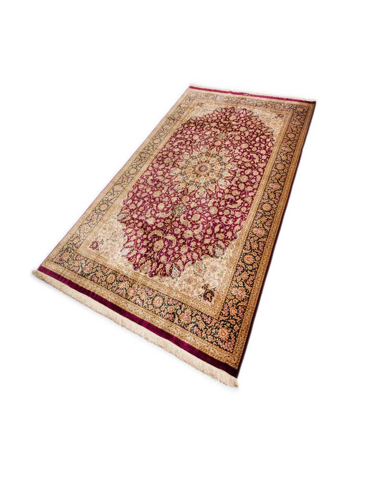 Detail image of 6' 5 x 9' 8 Ghom Silk Rug