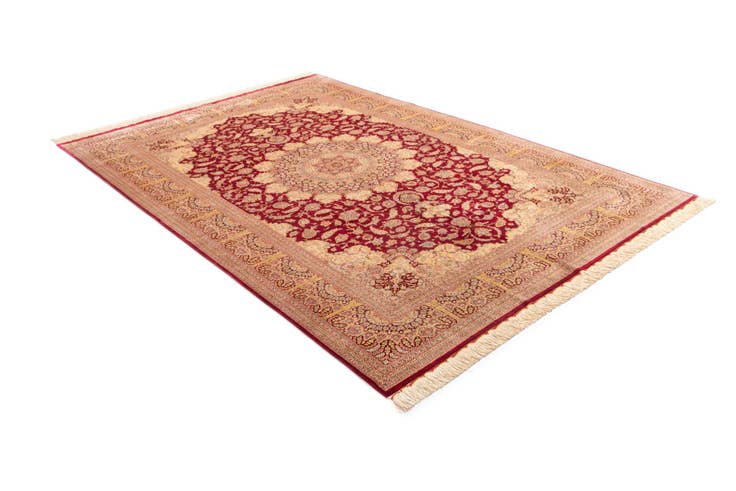 Detail image of 6' 5 x 9' 8 Ghom Silk Rug