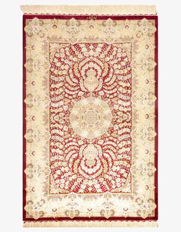 3' 3 x 4' 11 Ghom Silk Rug