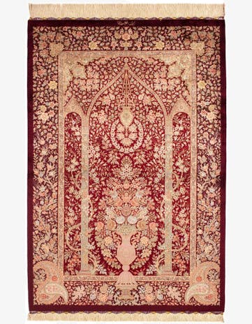 3' 3 x 4' 11 Ghom Silk Rug