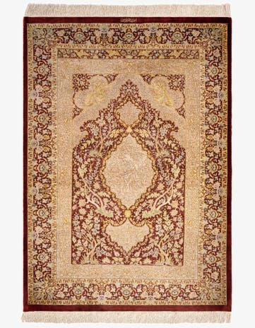 3' 6 x 4' 11 Ghom Silk Rug