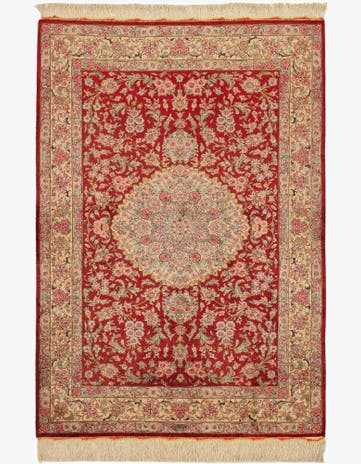 3' 3 x 4' 11 Ghom Silk Rug