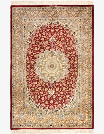 3' 3 x 4' 10 Ghom Silk Rug