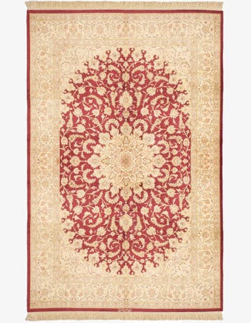 4' 4 x 6' 5 Ghom Silk Rug