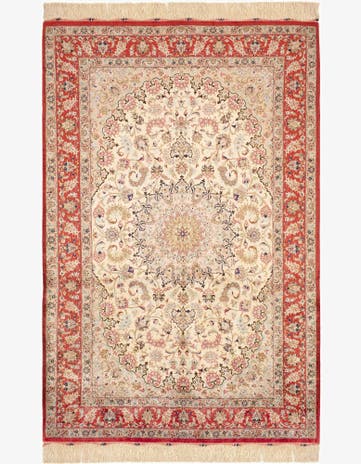 4' 4 x 6' 7 Ghom Silk Rug