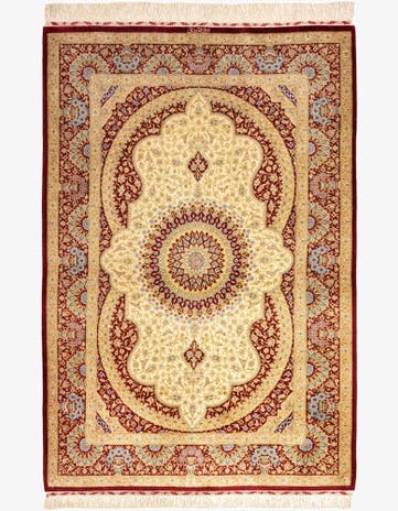 3' 3 x 4' 10 Ghom Silk Rug