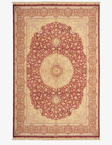6' 7 x 9' 10 Ghom Silk Rug