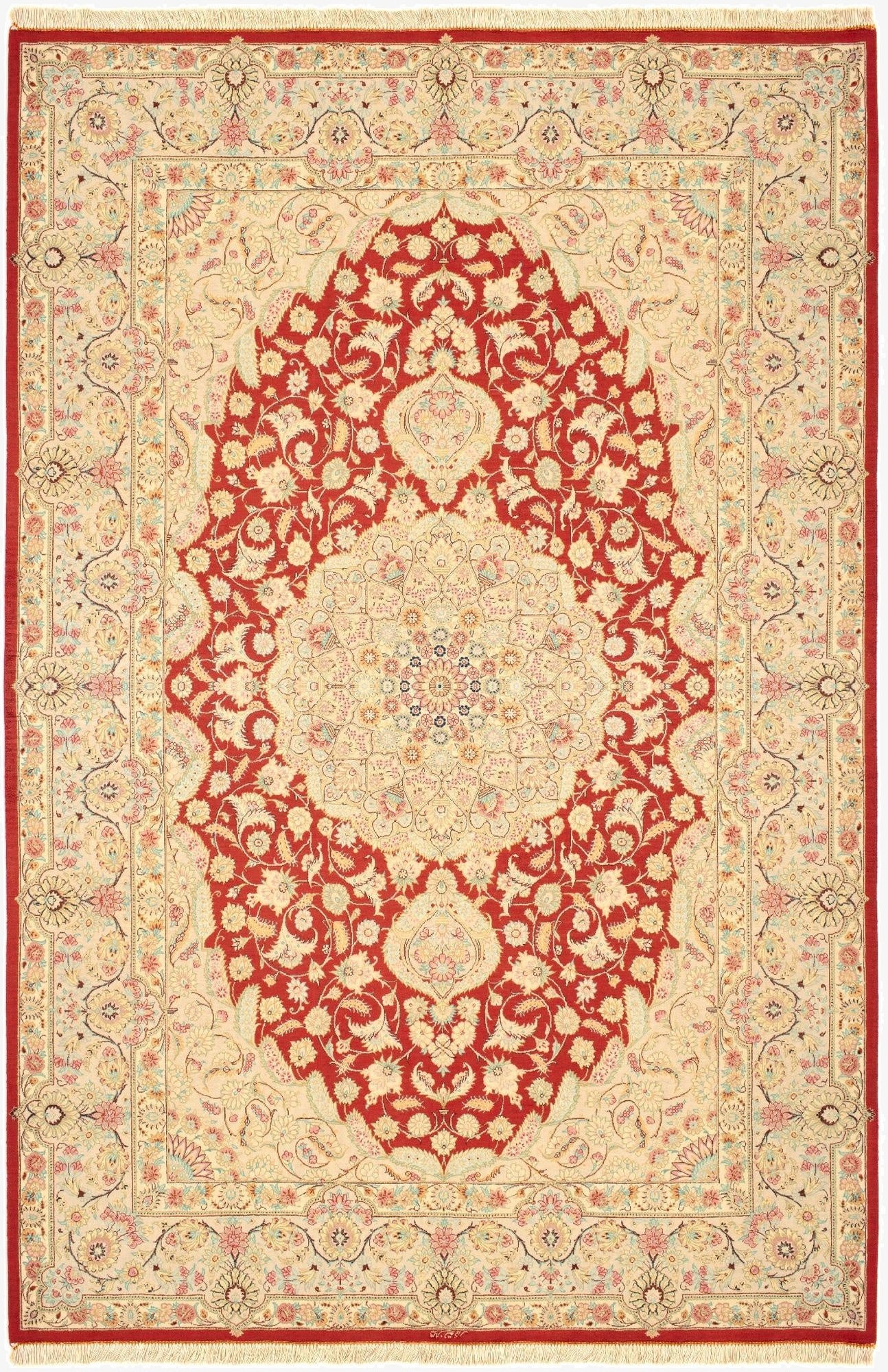 4' 4 x 6' 4 Ghom Silk Rug