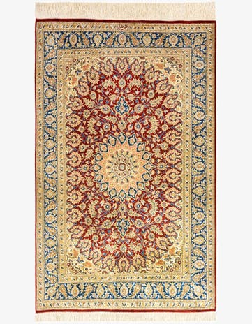 2' 4 x 4' 1 Ghom Silk Rug