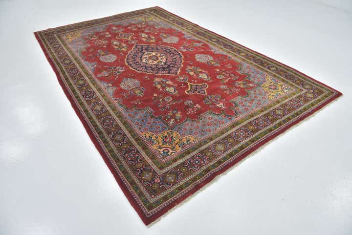 7' x 10' 10 Hand Knotted Golpayegan Persian Wool Rug