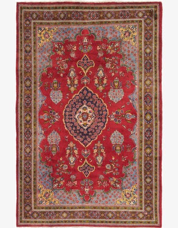 7' x 10' 10 Hand Knotted Golpayegan Persian Wool Rug