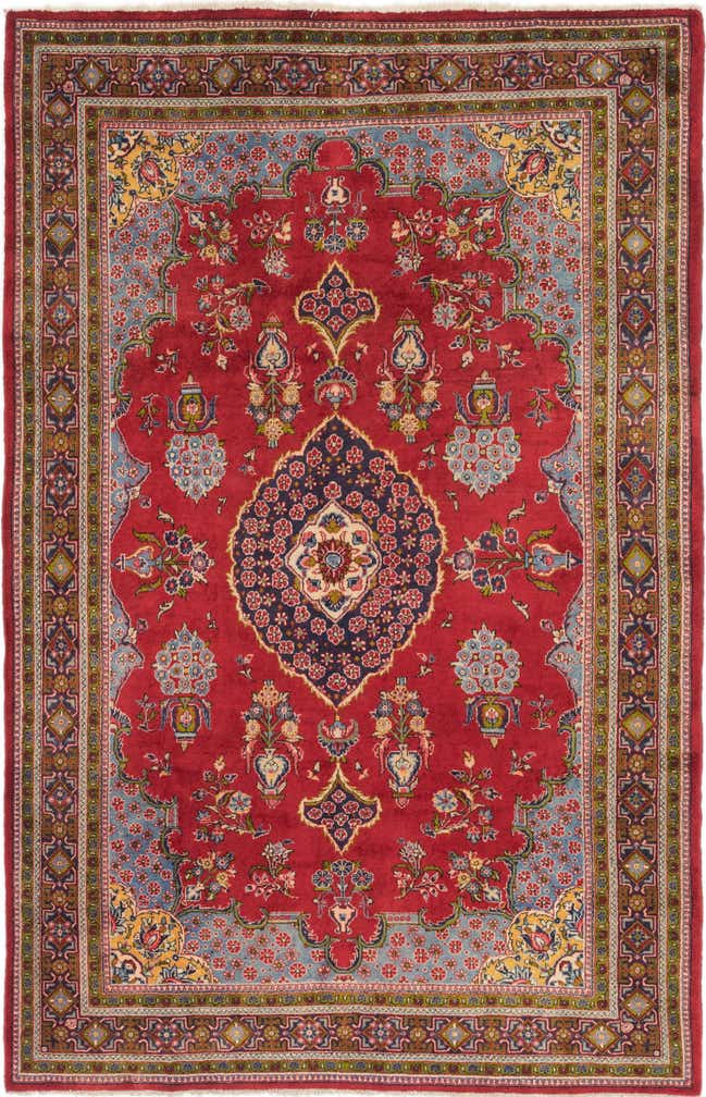 7' x 10' 10 Hand Knotted Golpayegan Persian Wool Rug