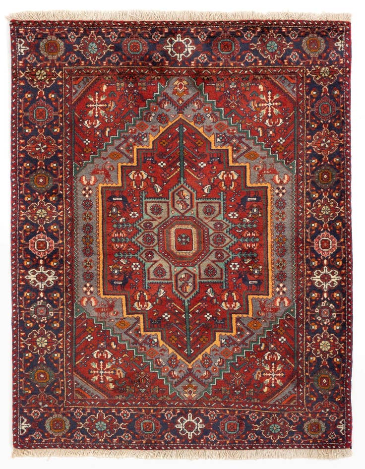 Detail image of 3' 7 x 4' 9 Hand Knotted Goltuk Persian Wool Rug