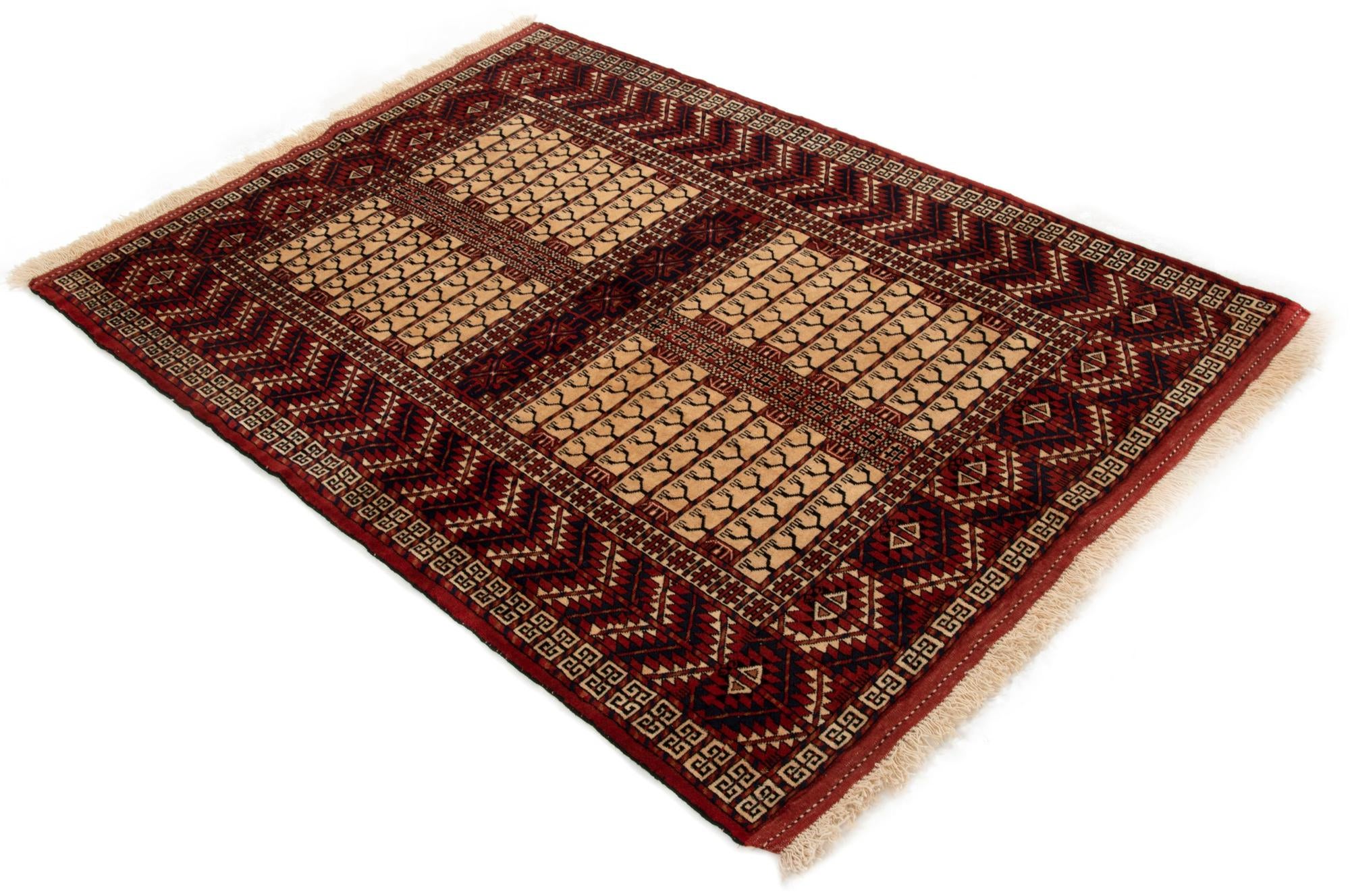 4' 5 x 6' 1 Hand Knotted Hacilou Wool Rug