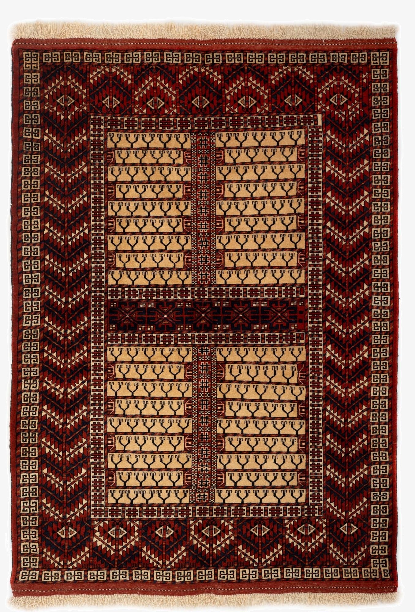 4' 5 x 6' 1  Hand Knotted Hacilou Wool Rug