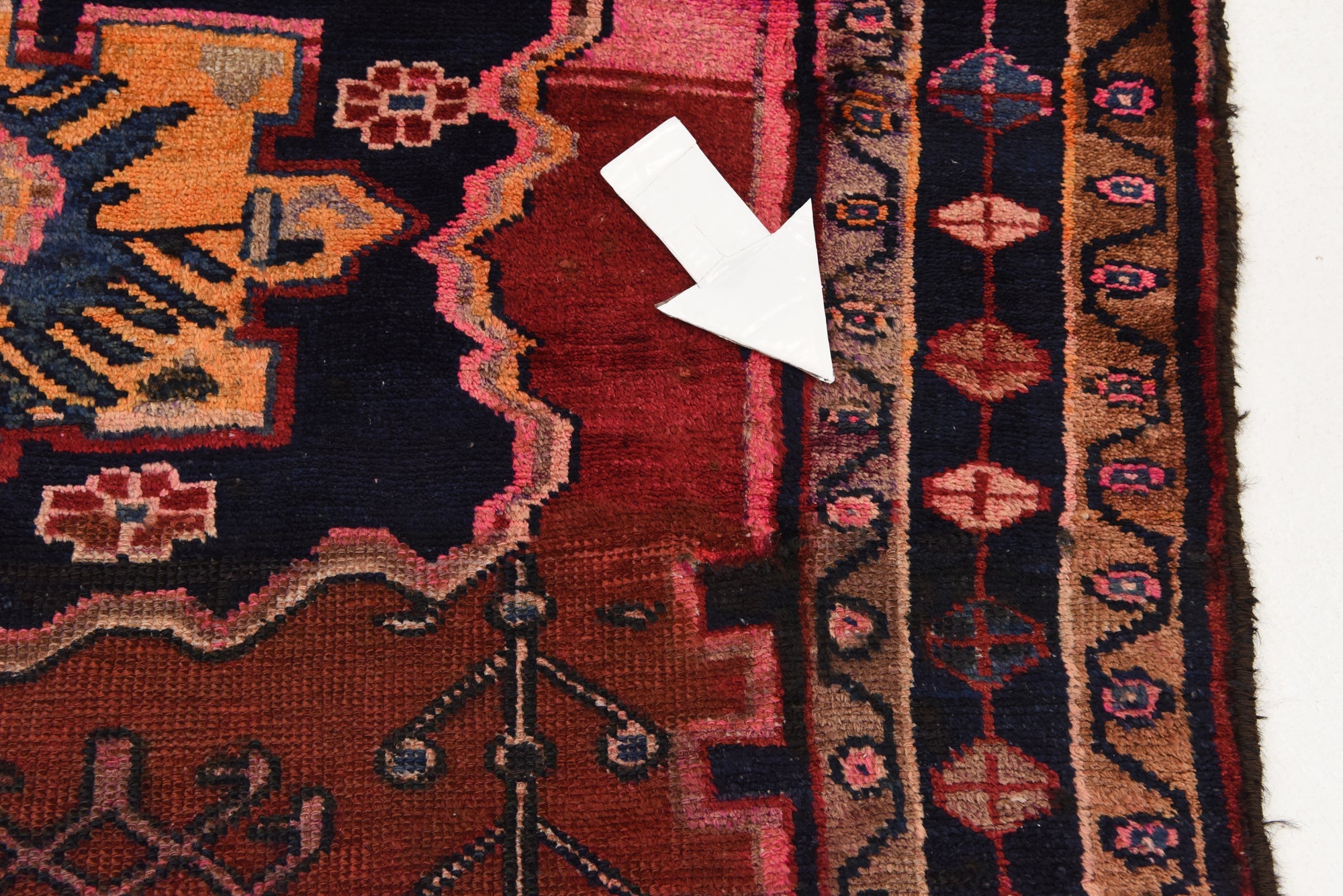 4' 5 x 8' 6 Hand Knotted Hamedan Persian Wool Rug