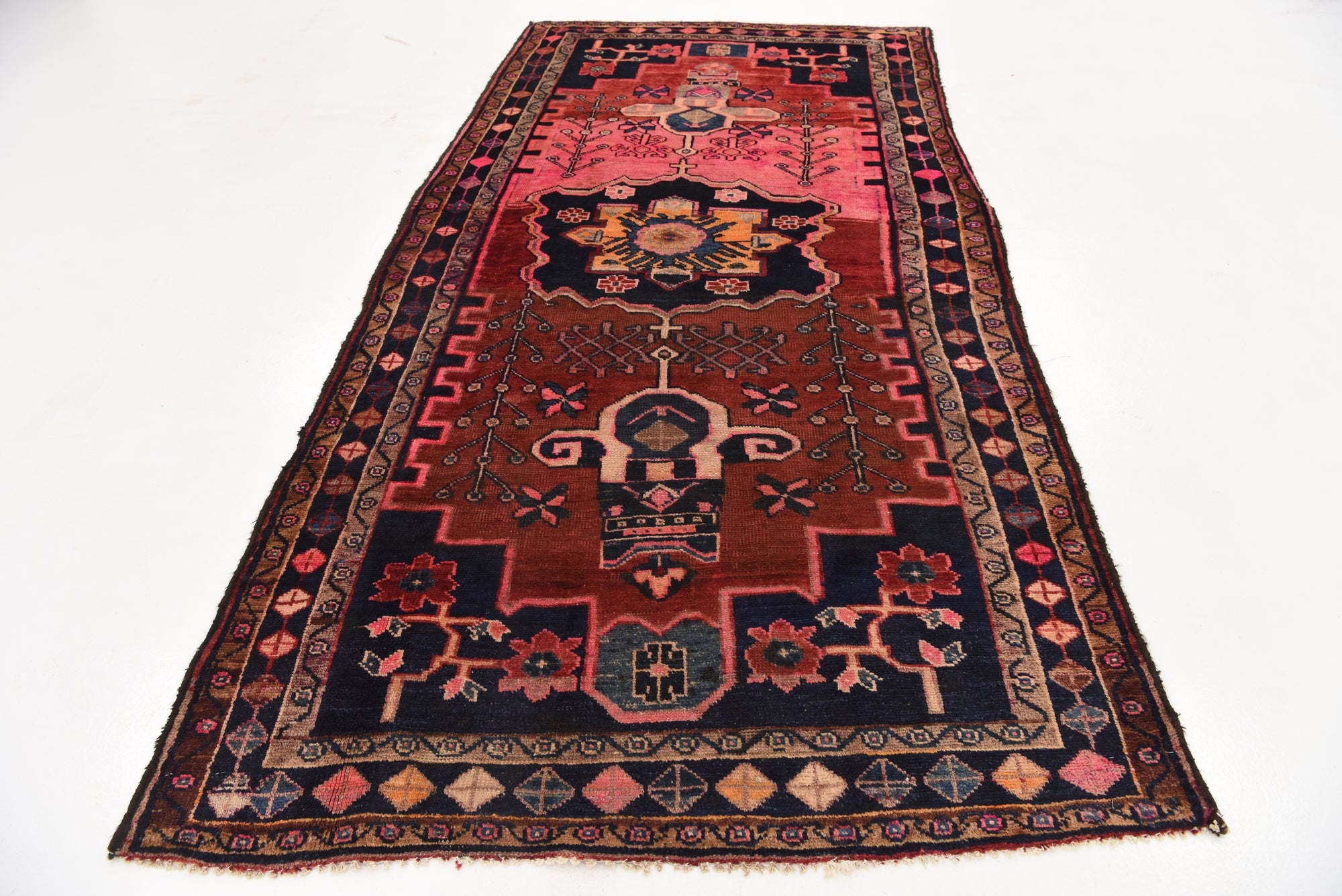 4' 5 x 8' 6 Hand Knotted Hamedan Persian Wool Rug