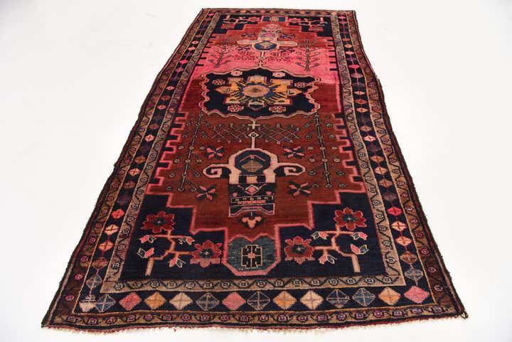 4' 5 x 8' 6 Hand Knotted Hamedan Persian Wool Rug