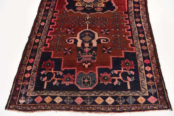 4' 5 x 8' 6 Hand Knotted Hamedan Persian Wool Rug