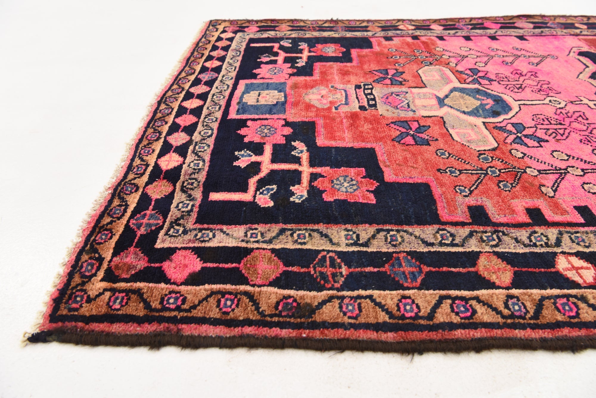 4' 5 x 8' 6 Hand Knotted Hamedan Persian Wool Rug