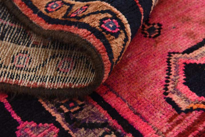 4' 5 x 8' 6 Hand Knotted Hamedan Persian Wool Rug