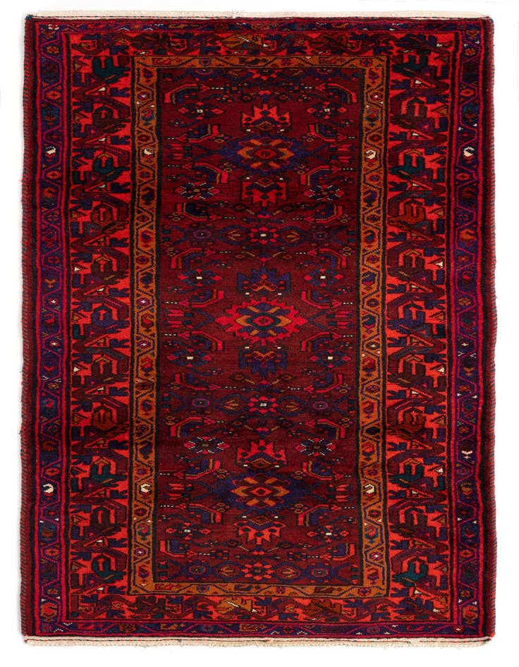 Detail image of 3' 9 x 6' 11 Hamedan Wool Rug