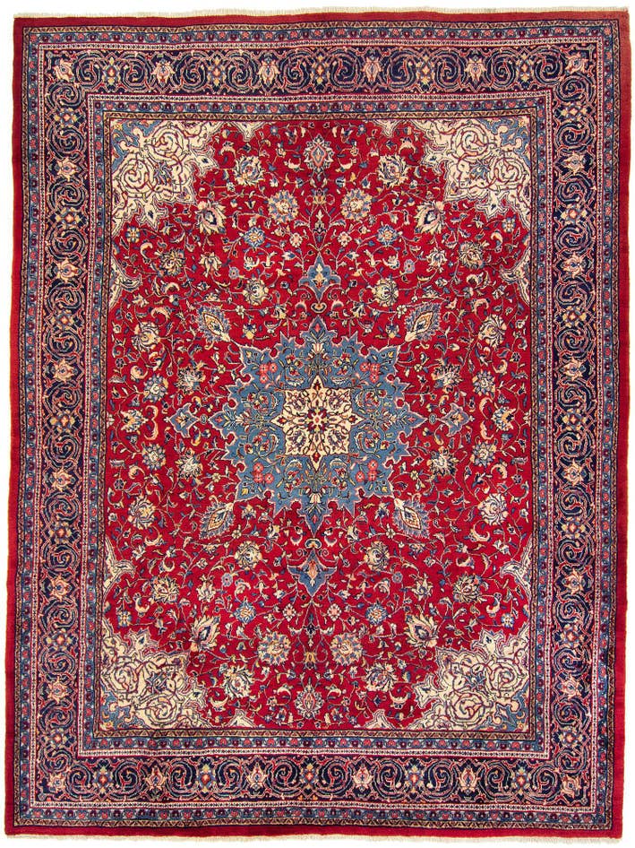 Detail image of 10' 2 x 13' 5 Hand Knotted Hamedan Persian Wool Rug