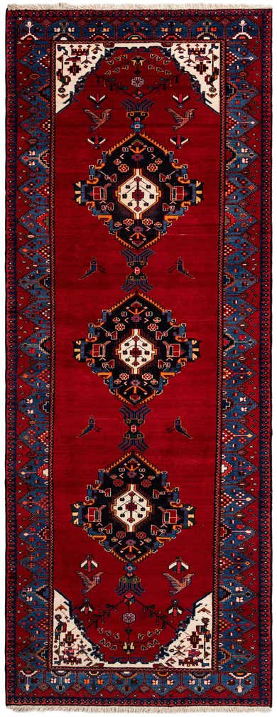 4' 11 x 12' 9 Hand Knotted Hamedan Rug