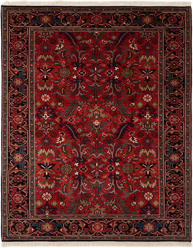 Detail image of 6' 2 x 8' 8 Hand Knotted Hamedan Wool Rug