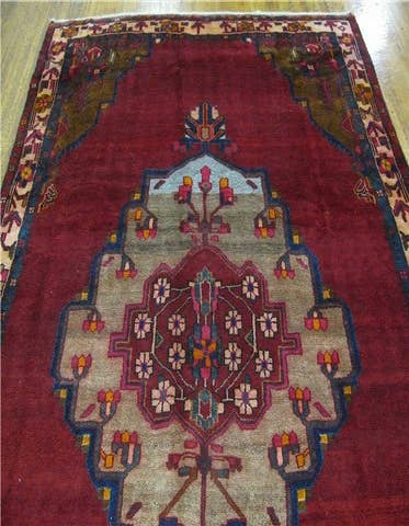 Detail image of 6' 5 x 9' 11 Hand Knotted Hamedan Persian Wool Rug