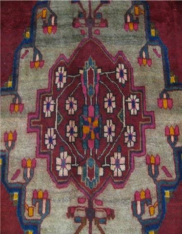 Detail image of 6' 5 x 9' 11 Hand Knotted Hamedan Persian Wool Rug