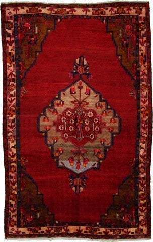  6' 5 x 9' 11  Hand Knotted Hamedan Persian Wool Rug