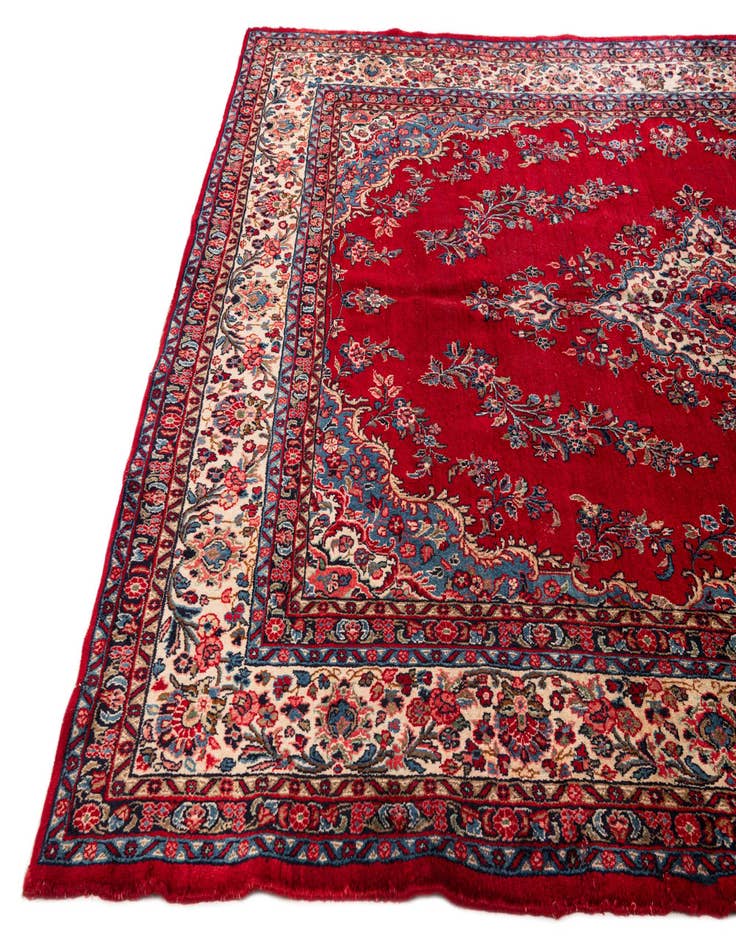 Detail image of 9' x 12' 4 Hand Knotted Hamedan Persian Wool Rug