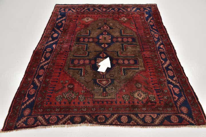 5' x 6' 7 Hand Knotted Hamedan Persian Wool Rug