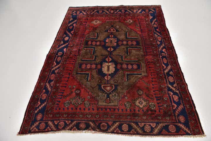 5' x 6' 7 Hand Knotted Hamedan Persian Wool Rug