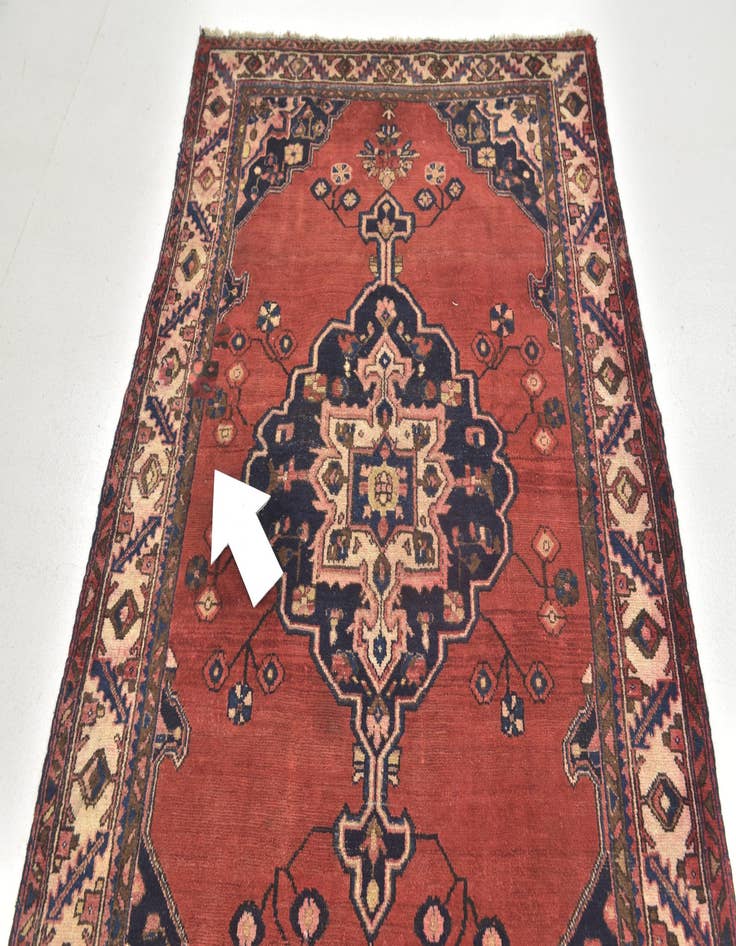 Detail image of 4' 5 x 6' 8 Hand Knotted Hamedan Persian Wool Rug