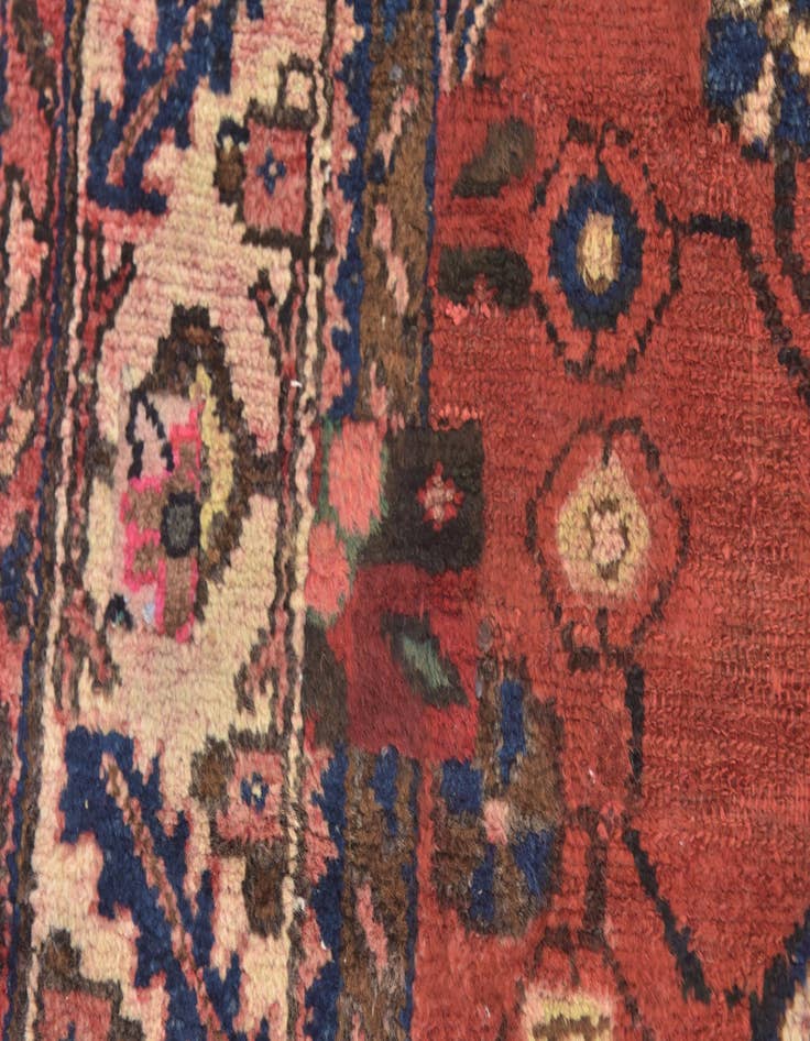 Detail image of 4' 5 x 6' 8 Hand Knotted Hamedan Persian Wool Rug