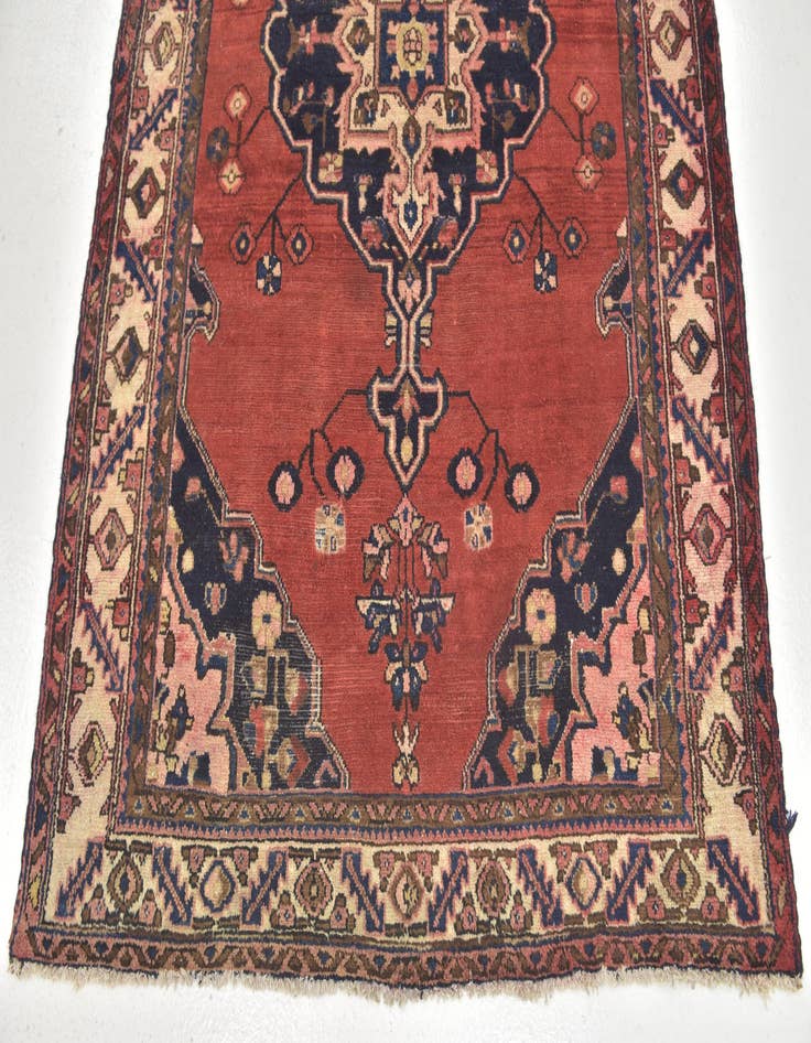 Detail image of 4' 5 x 6' 8 Hand Knotted Hamedan Persian Wool Rug