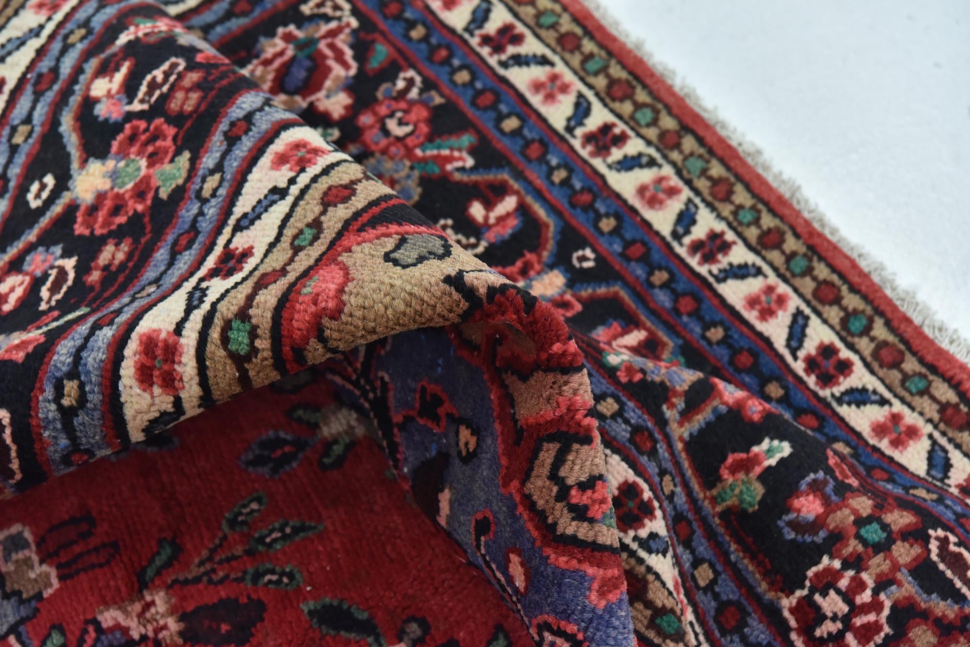 10' 3 x 13' 5 Hand Knotted Hamedan Persian Wool Rug