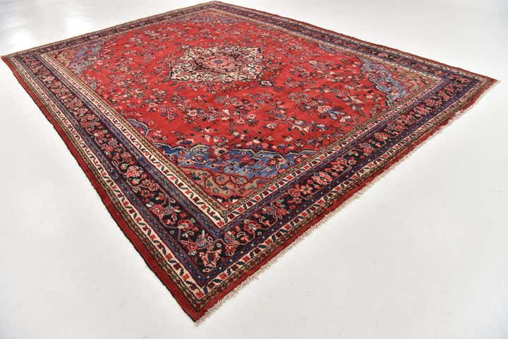 10' 3 x 13' 5 Hand Knotted Hamedan Persian Wool Rug